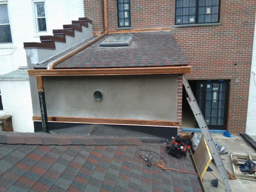 Copper gutter installation